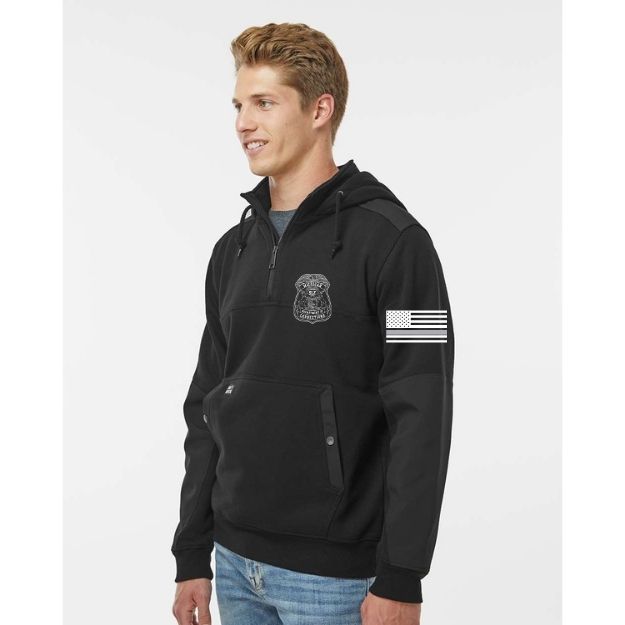 Dri Duck Badge Quarter Zip Hoodie